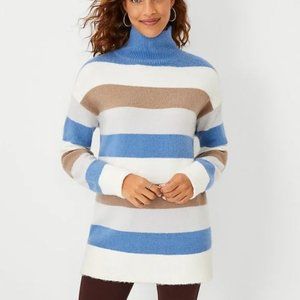 Ann Taylor striped turtle neck tunic sweater S